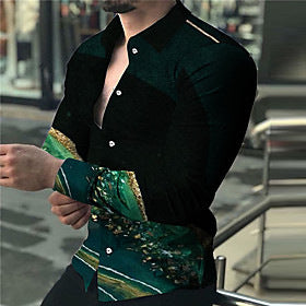 Printed Casual Long Sleeve Shirt For Men Ooho