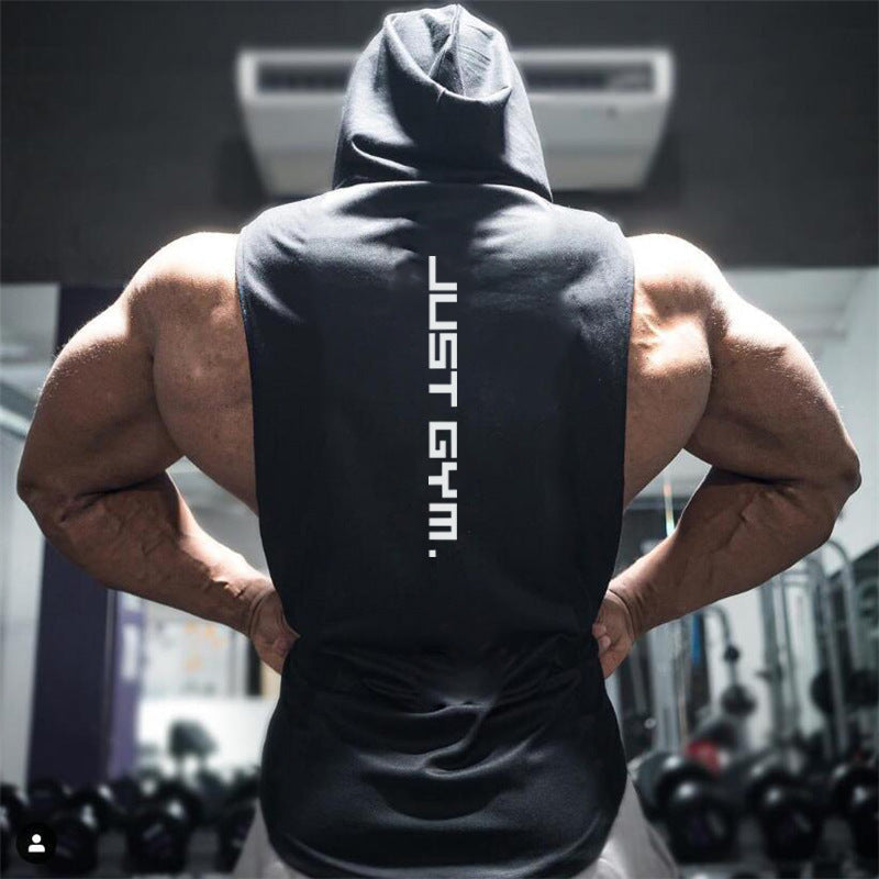 Fitness Vest Men Hooded Loose Clothes Ooho