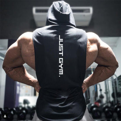 Fitness Vest Men Hooded Loose Clothes Ooho
