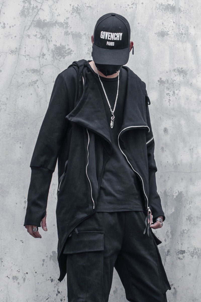 Dark Asymmetric Design Coat Gothic Trench Coat Men Ooho