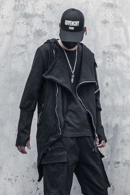 Dark Asymmetric Design Coat Gothic Trench Coat Men Ooho