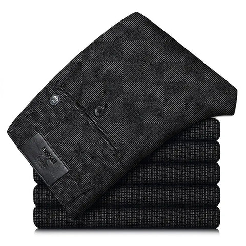Fine Plaid Stretch Pencil Pants Slim-fit Pants Men Ooho