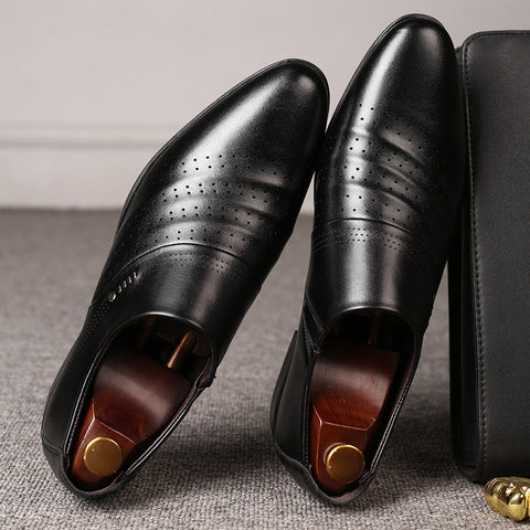 Casual pointed toe shoes men leather shoes men Ooho
