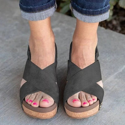 Wedge heel Roman women's high heel sandals Ooho