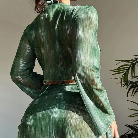 Swimsuit New 4 PCs Set Split Long Sleeve Bikini For Women Ooho