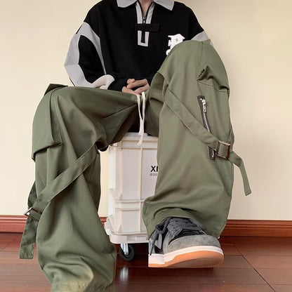 Loose Straight Cargo Pants Men Ooho