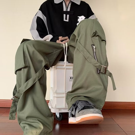 Loose Straight Cargo Pants Men Ooho