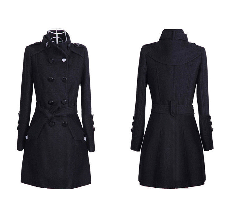Woolen Coat for Women | Mid-Length Korean Style Woolen Outerwear Ooho