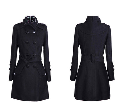 Woolen Coat for Women | Mid-Length Korean Style Woolen Outerwear Ooho