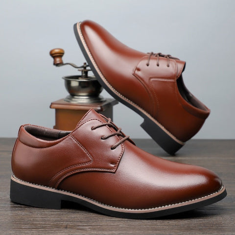Plus Size Business Formal Wear Black Leather Shoes For Men Ooho