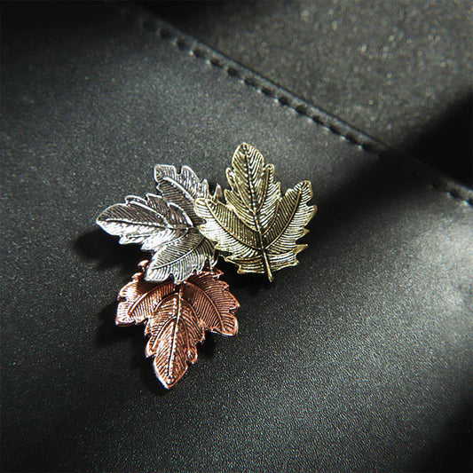 Vintage Maple Leaf Brooches Metal Women Ooho