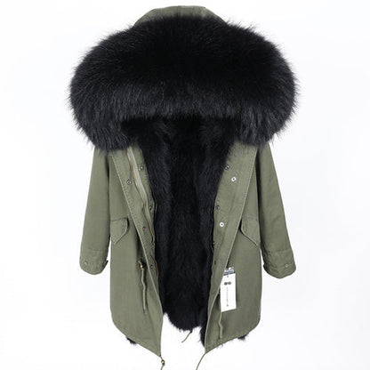 Women's Winter Real Fur Parka – Long Natural Fur Lined Warm Jacket Ooho