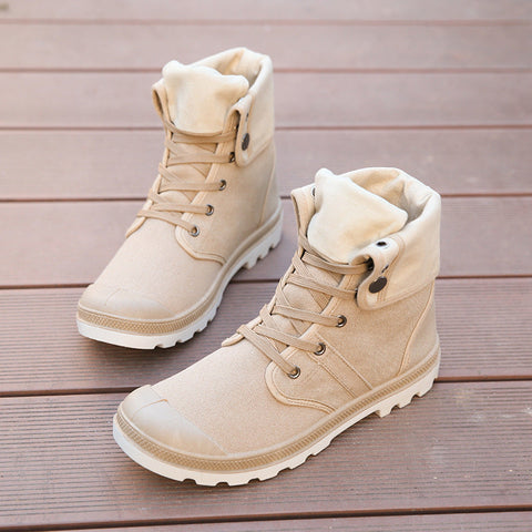 Men High-top Lace Up Canvas Sneakers Ooho