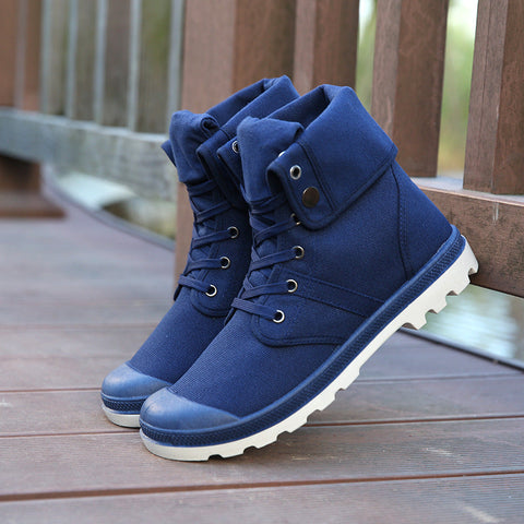 Men High-top Lace Up Canvas Sneakers Ooho