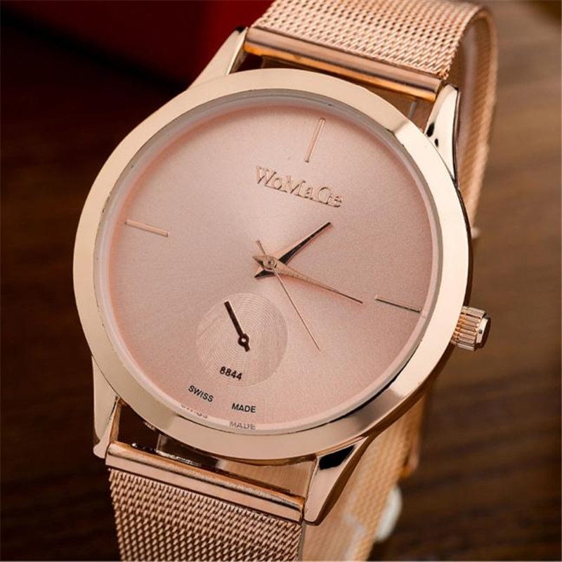 Fashion Alloy Belt Mesh Watch Unisex women's watches Minimalist Style Quartz Watch relogio feminino saat Watches for women Ooho
