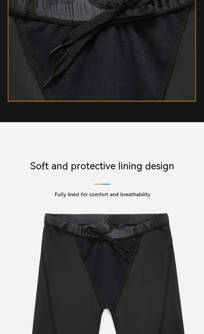 Men's Camouflage Letters Quick-drying Swimming Trunks Swimming Cap Ooho