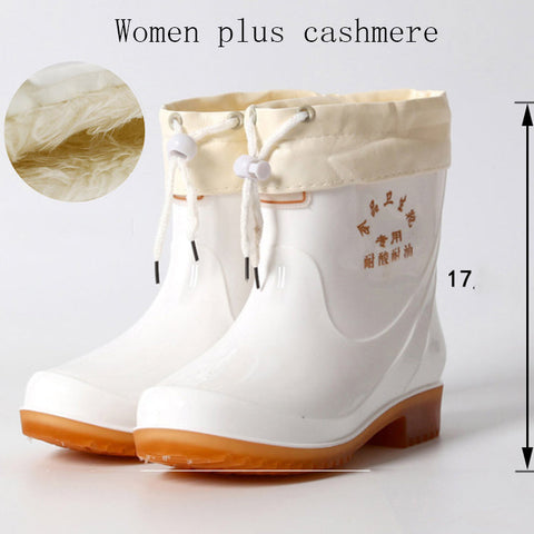 Short White Rain Boots For Men and Women Ooho