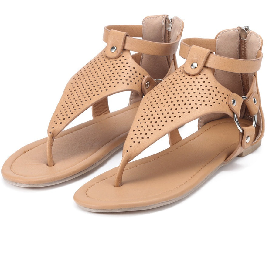 Thong lace ladies sandals openwork flat sandals Ooho