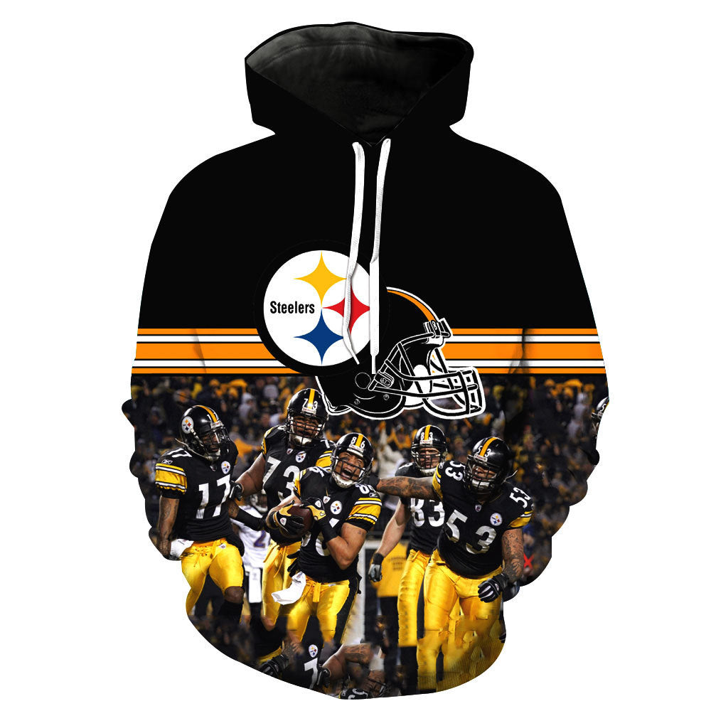Fashion Sweatshirt Men  Women 3d Hoodies Print American Pittsburgh Pattern Slim Unisex Slim Stylish Hooded Hoodies Ooho