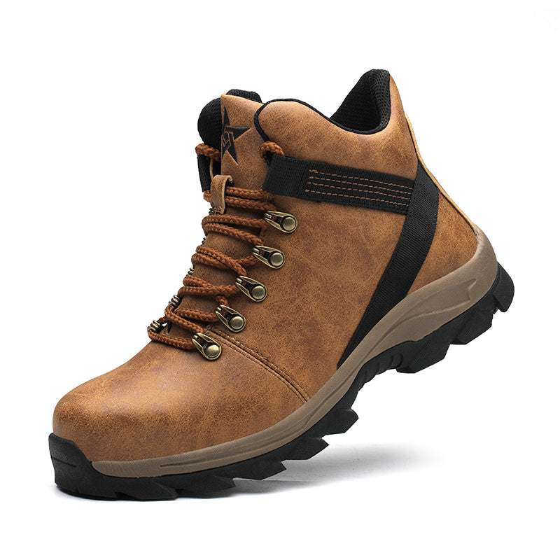 High-top Safety Shoes Construction Protective Footwear Men Steel Toe Shoes Breathable Hiking Boots Puncture Proof Work Boots Ooho