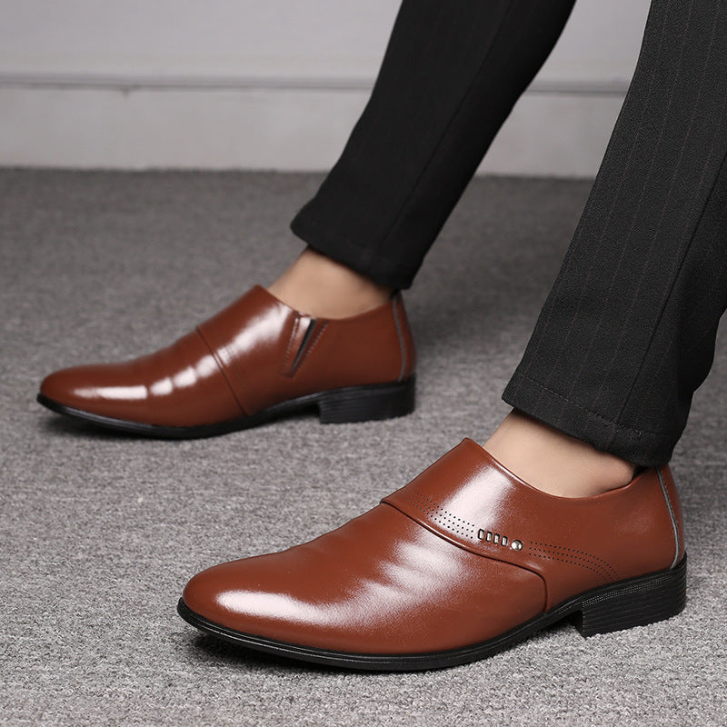 Casual pointed toe shoes men leather shoes men Ooho