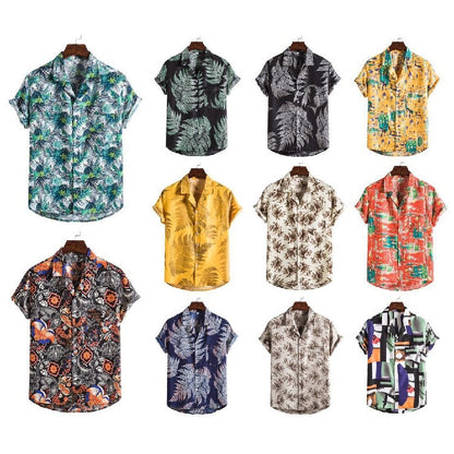 Men Short sleeved beach shirts men New printed T shirt Ooho