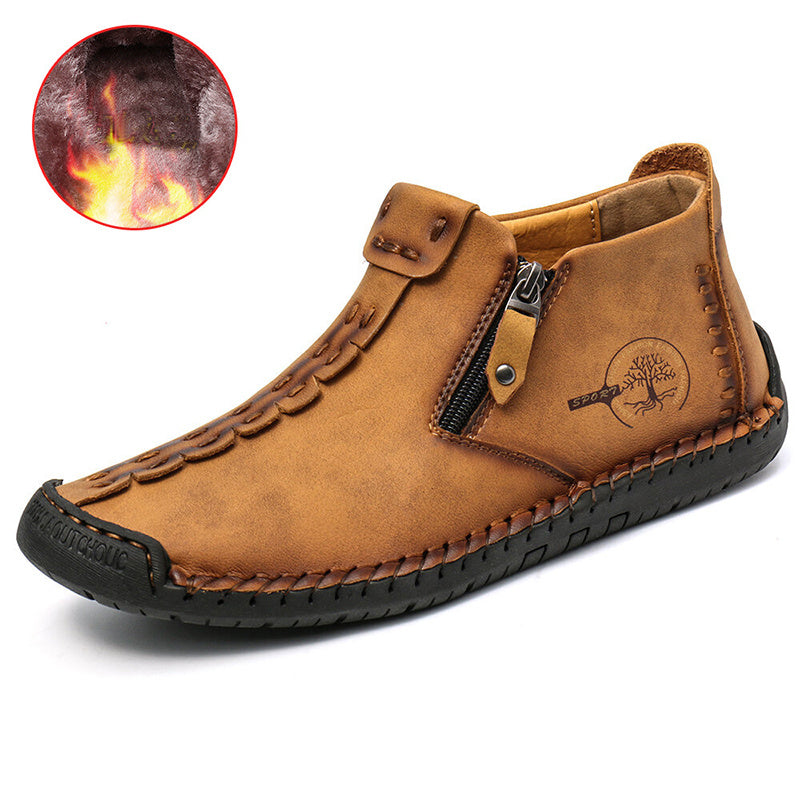 Men Ankle Boots Zipper Outdoor Hiking Shoes Ooho
