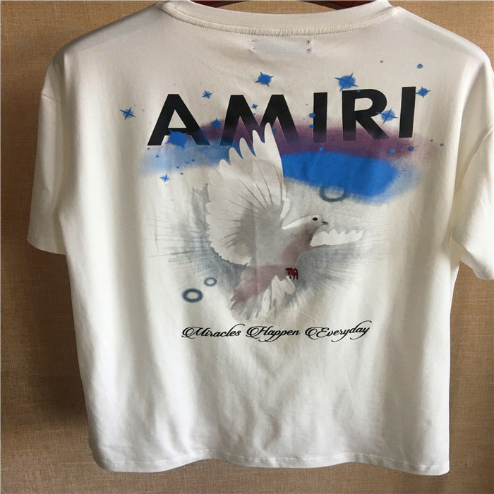 Peace pigeon print T-shirts for men and women Ooho