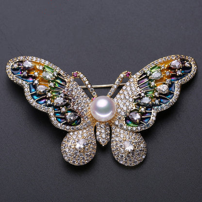 Red Trees Brand High Quality Butterfly Insect Brooches For Women Wedding With Cubic Zirconia Sweater Accessories Brooch Drop Ooho