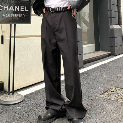 Button Design Feeling Straight Casual Suit Trousers For Men Ooho
