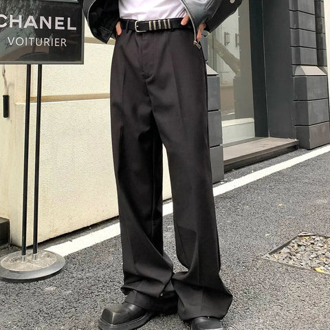 Button Design Feeling Straight Casual Suit Trousers For Men Ooho