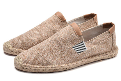 Handmade straw shoes canvas shoes Ooho