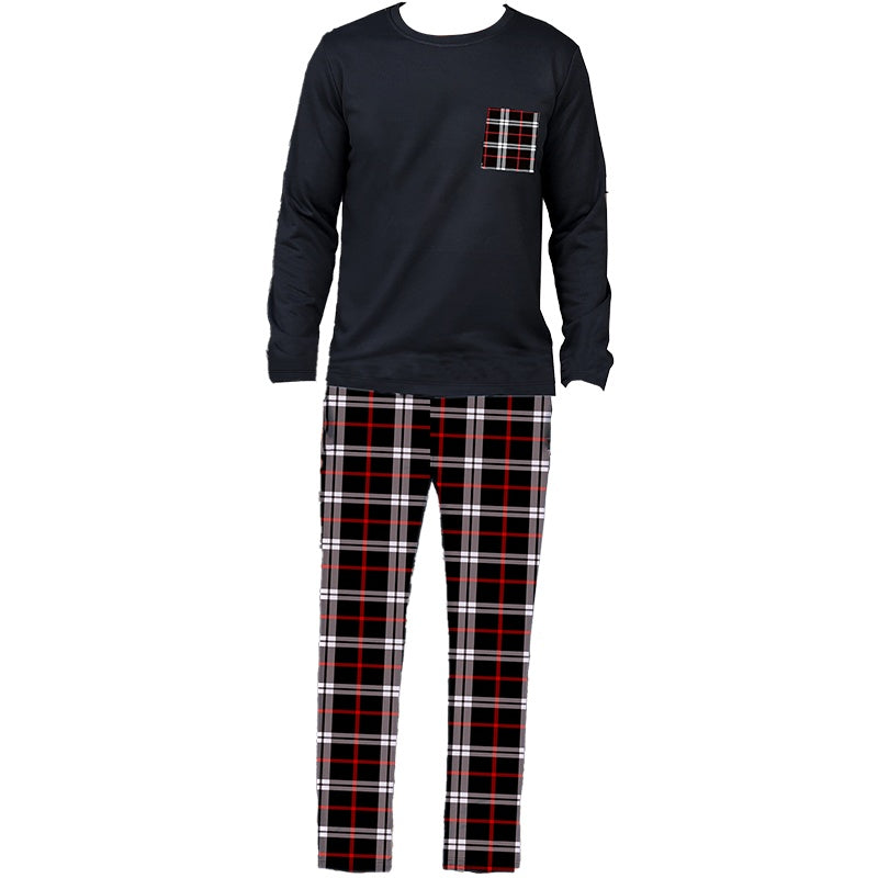 Ice Silk Long Sleeve Long Pants Men's Pajama Set Ooho