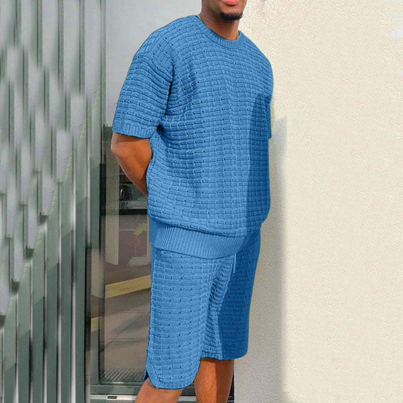 Men's Summer Suit Fashion Loose Men 2 Pieces Outfit Summer Hippie Shirt And Short Set Ooho
