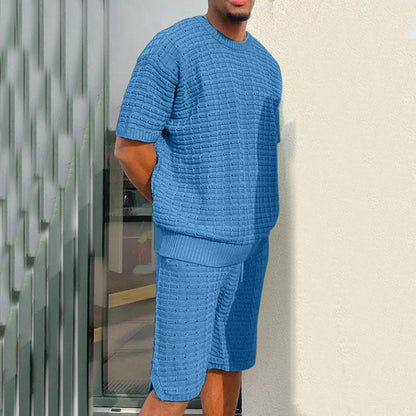 Men's Summer Suit Fashion Loose Men 2 Pieces Outfit Summer Hippie Shirt And Short Set Ooho