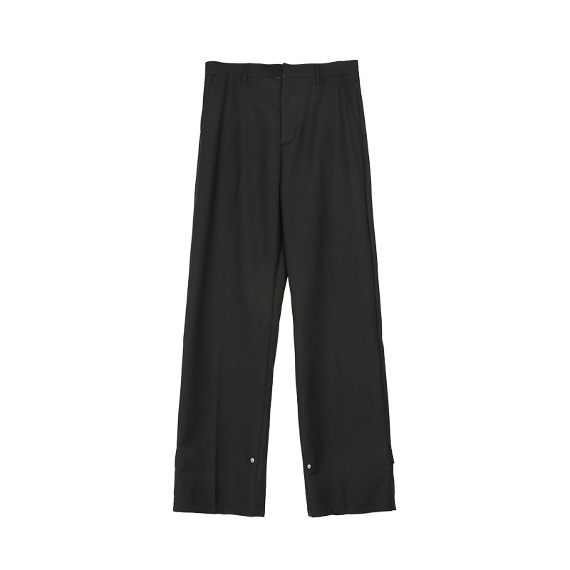 Button Design Feeling Straight Casual Suit Trousers For Men Ooho