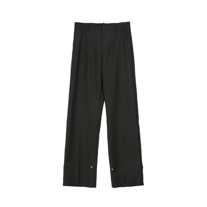 Button Design Feeling Straight Casual Suit Trousers For Men Ooho