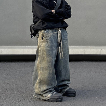 Retro Washed Gradient Jeans For Men Ooho