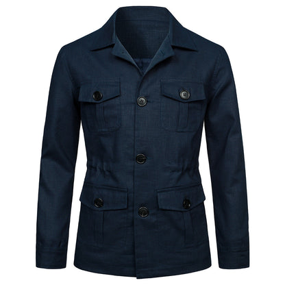 Lapel Multi-pocket Workwear Jacket Men Ooho