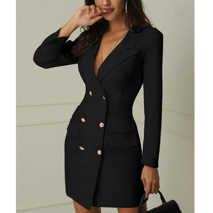 Double-Breasted Coat Dress for Women | Elegant Stylish Winter Outerwear Ooho