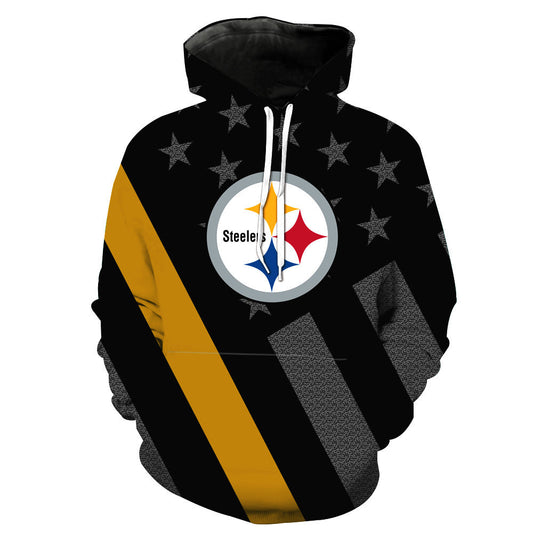 Fashion Sweatshirt Men  Women 3d Hoodies Print American Pittsburgh Pattern Slim Unisex Slim Stylish Hooded Hoodies Ooho