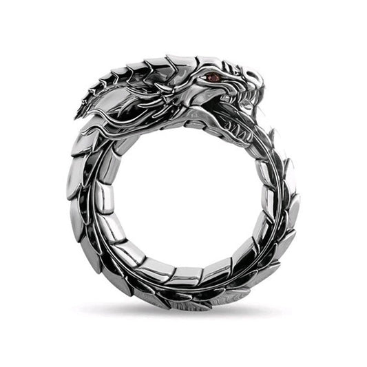 Vintage ethnic Dragon Male Rings Jewelry Ooho