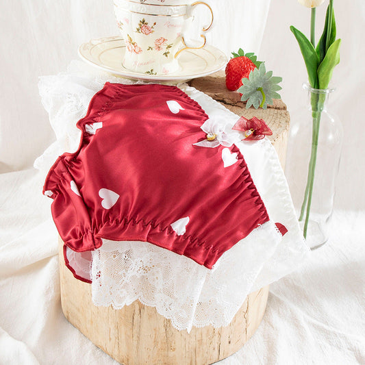 Panties For Women Lace Kawaii Sexy Lingerie Underwear Heart Print Gril Briefs Female Casual Ooho