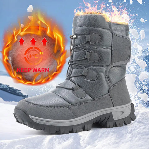 Men And Women Fleece-lined Warm Snow Boots Ooho 