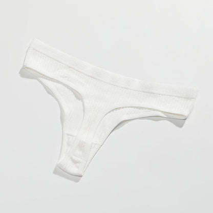New Female Cotton Panties Low Thong Ooho