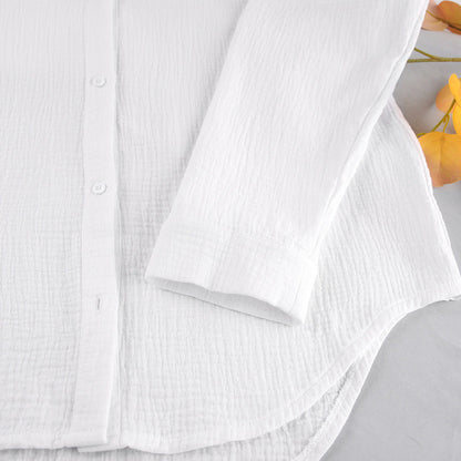 Double Layer Gauze Loose Fitting Shirt Shorts Ooho