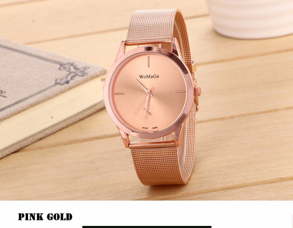 Fashion Alloy Belt Mesh Watch Unisex women's watches Minimalist Style Quartz Watch relogio feminino saat Watches for women Ooho