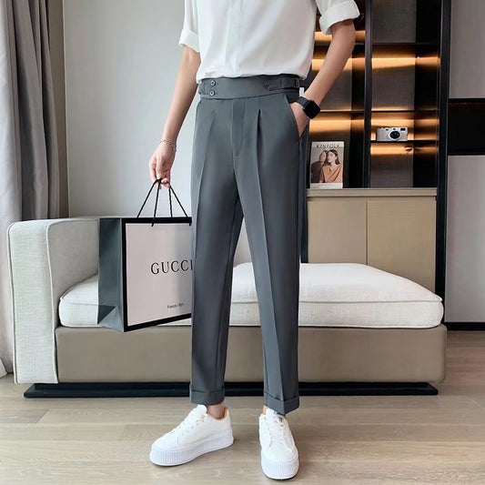 Draping Cropped Small Suit Pants Men Ooho