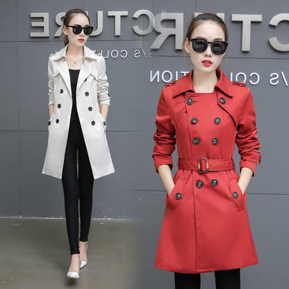 Slim Women’s Plus Size Mid-Length Trench Coat – Stylish & Comfortable Outerwear Ooho
