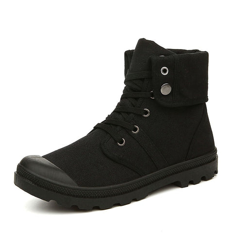 Men High-top Lace Up Canvas Sneakers Ooho